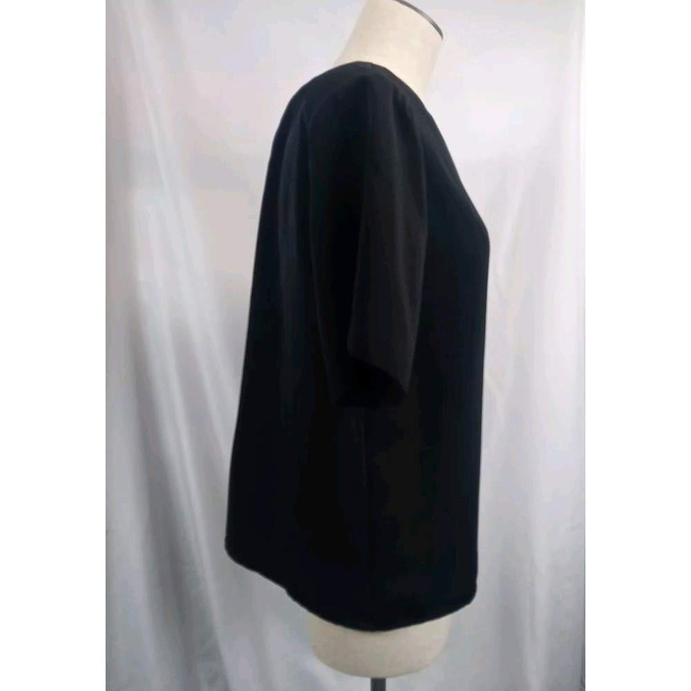 Vintage‎ Chandler Hill Blouse Women's Size Medium Black Top Short Sleeve Shirt - Picture 4 of 8